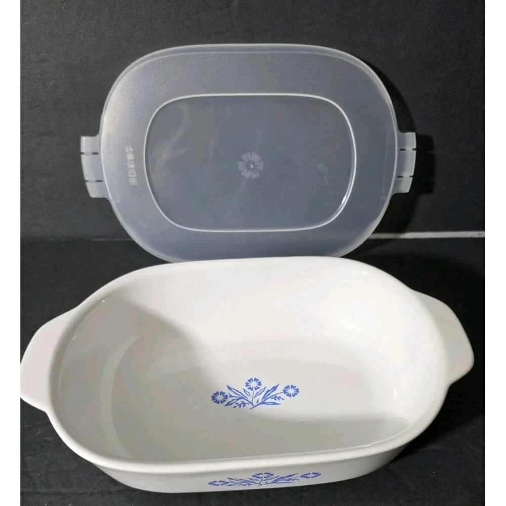 CorningWare 60th Anniversary Cornflower Blue Stoneware Casserole 1.5Qt & 20oz